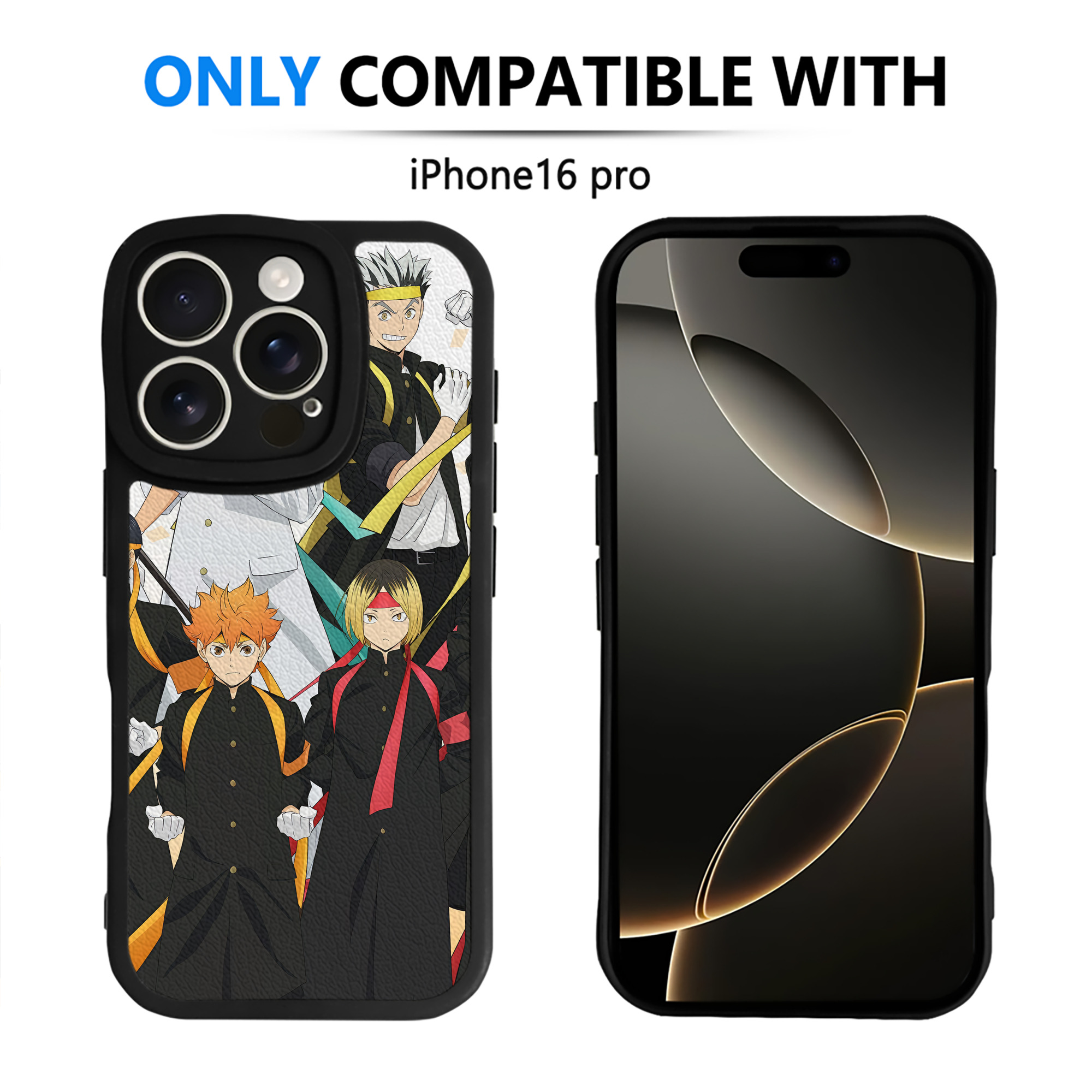 （画像用） ハイキュー!! Haikyu!! 【iPhone 16シリーズ対応】シリコンスマホケース（レザー調） 材質：シリコン